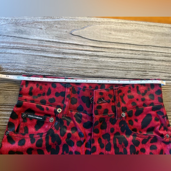 DOLCE & GABBANA Red Coated Leopard Print Skinny
Jeans size 40 - Picture 7 of 10